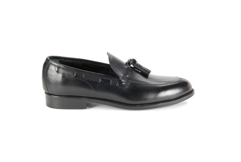 $950 NIB Nettleton Black Leather Almond Toe Tassel Loafers Slip Ons Shoes 13